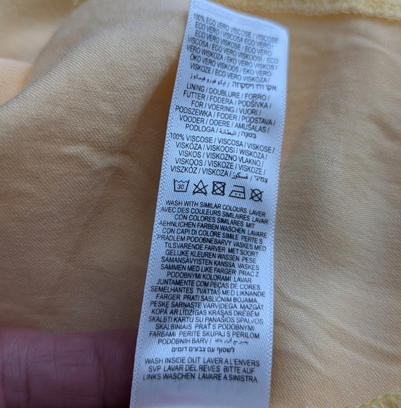 Nobody’s Child Yellow Puff Sleeve Cutout Midi Dress Sustainable EcoVero Size 4 - Picture 7 of 9